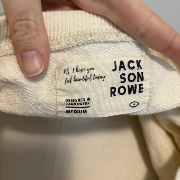 Jackson Rowe Arose Sweatshirt Cream Leopard Print Tie Front Cotton Sweatshirt - Picture 12 of 15